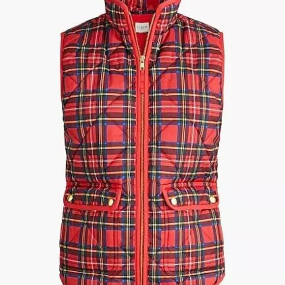 J. CREW Tartan puffer vest with snap pockets - Picture 3 of 9